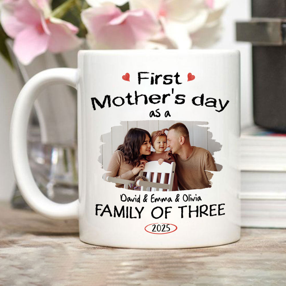 As A Family Of Three Photo - Personalized Custom Coffee Mug