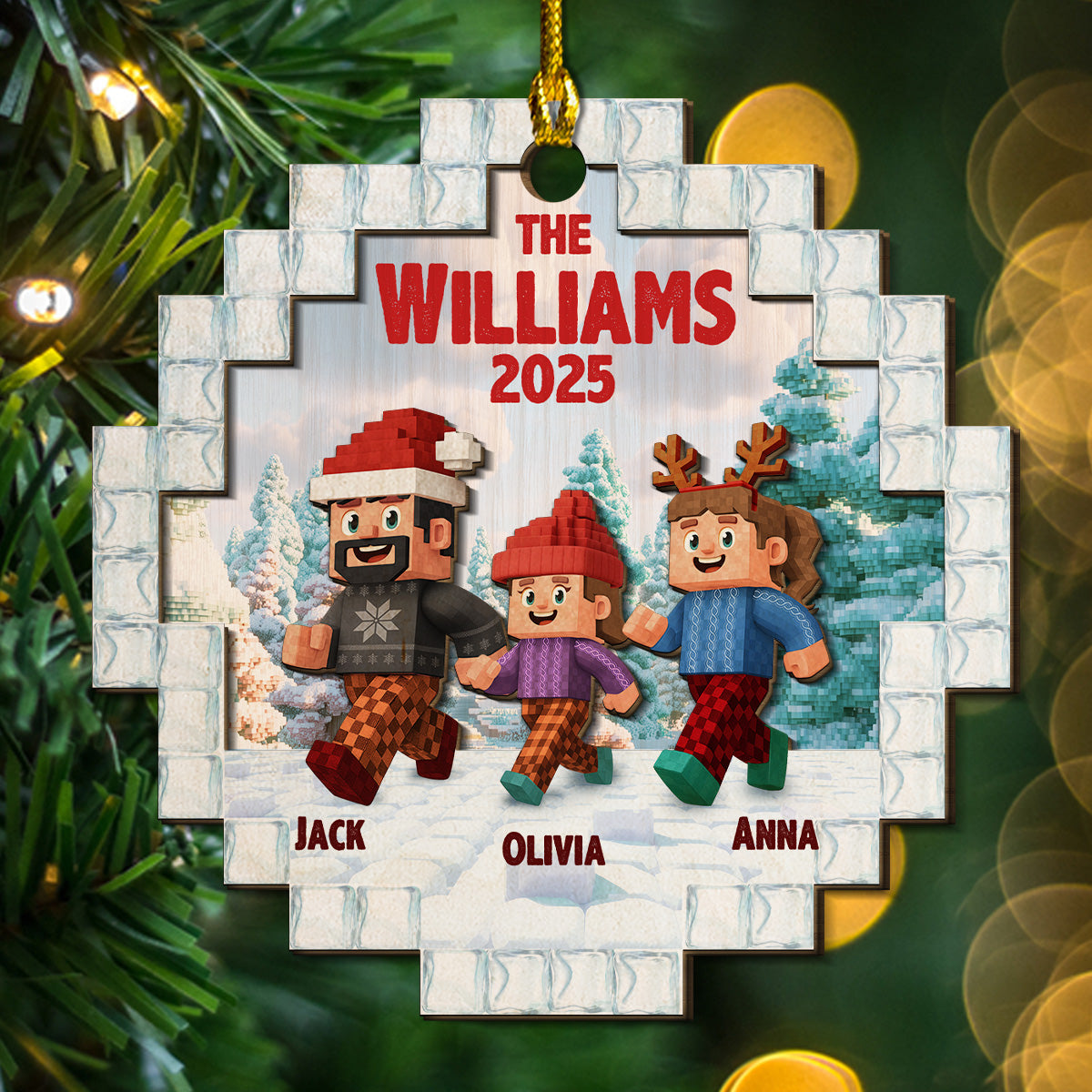 Us As A Family - Personalized Custom 2-layered Wood Ornament