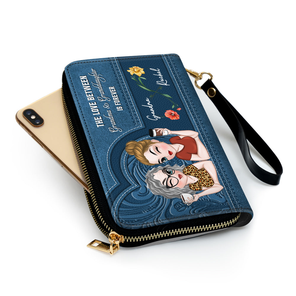 Forever Love You Grandma - Personalized Custom Leather Wallet