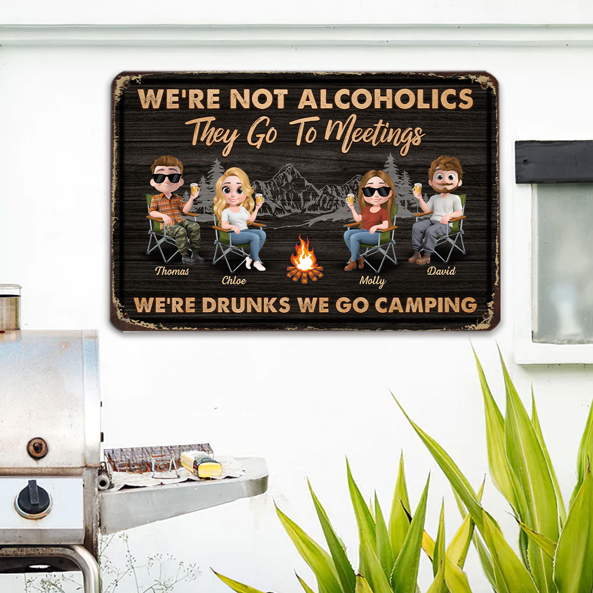 We Are Not Alcoholics - Personalized Custom Metal Sign