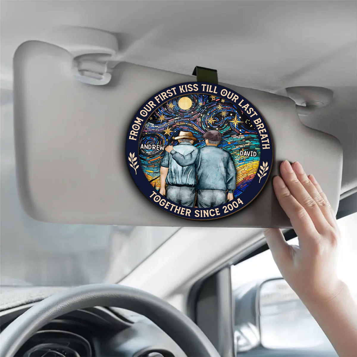 From Our First Kiss - Personalized Custom Car Visor Clip