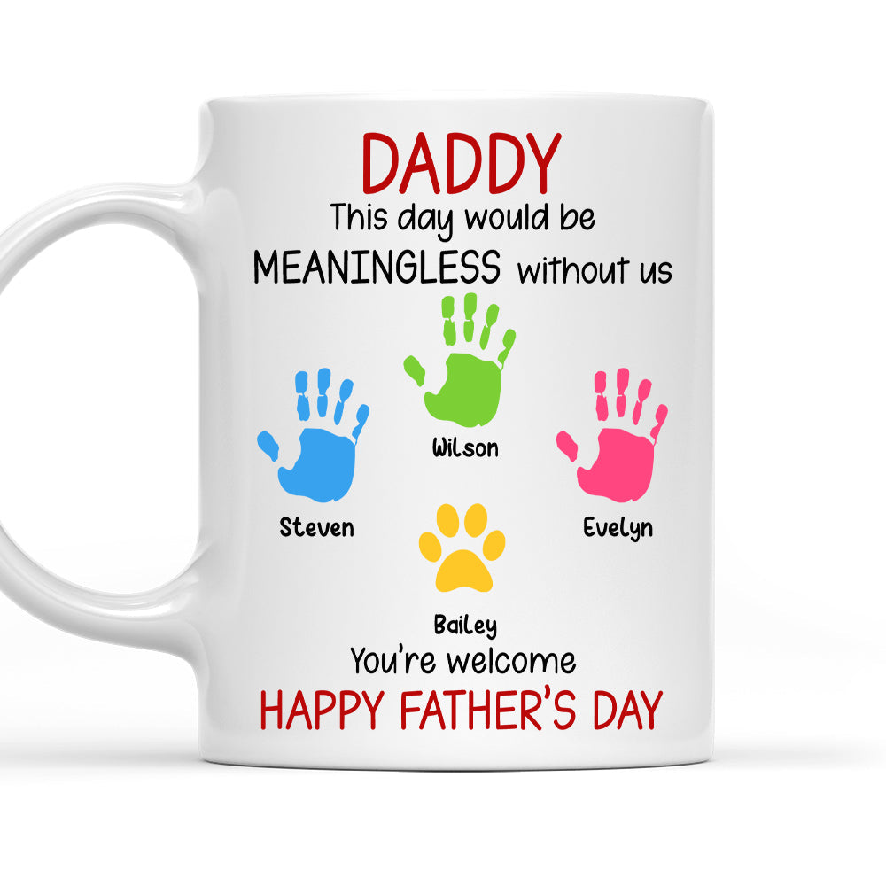 Daddy And His Kids - Personalized Custom Coffee Mug