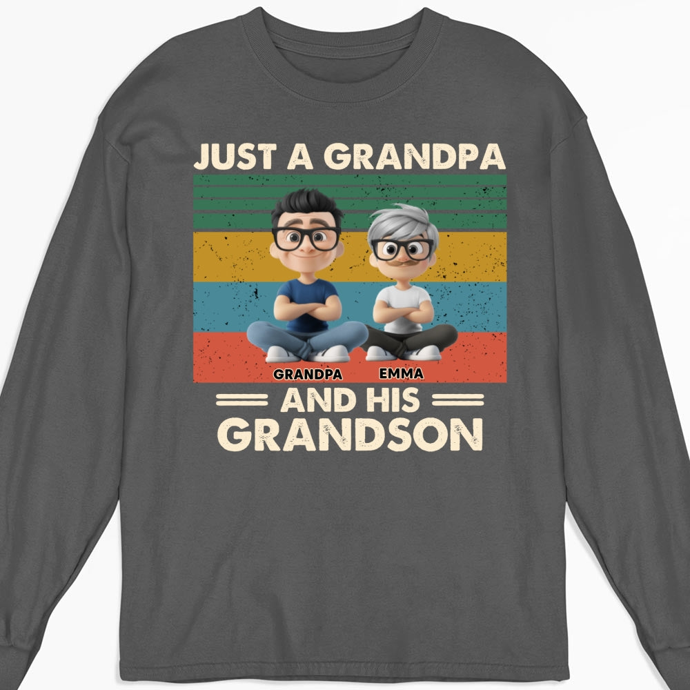 Grandpa And Grandkids - Personalized Custom Shirt