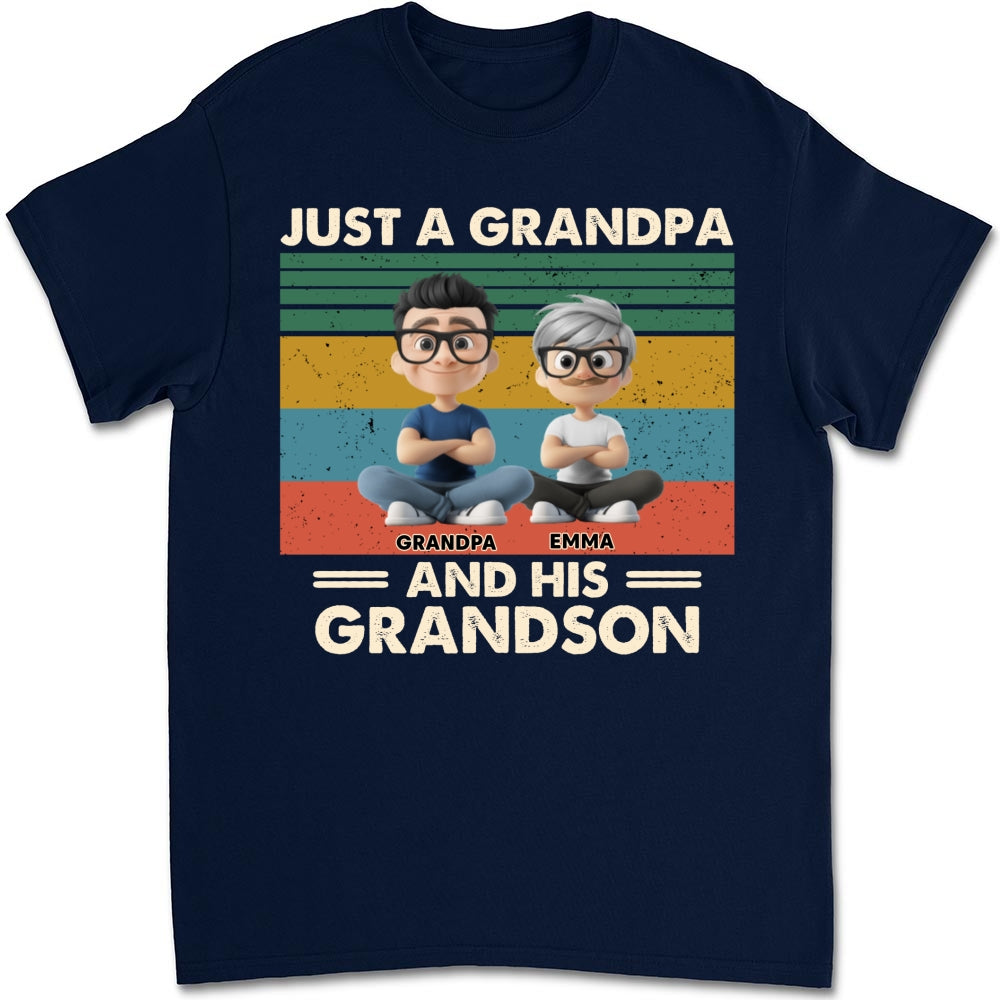 Grandpa And Grandkids - Personalized Custom Shirt