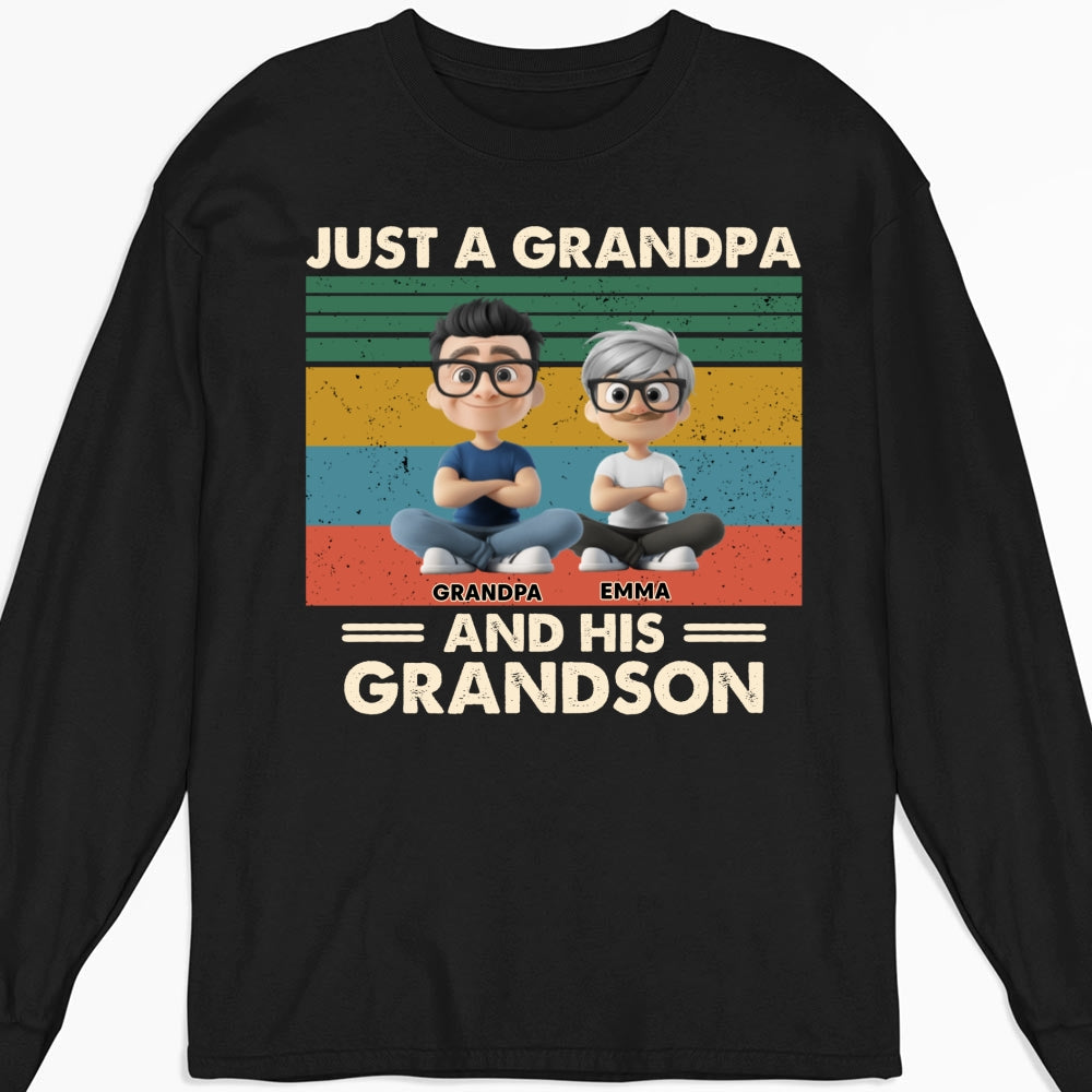Grandpa And Grandkids - Personalized Custom Shirt