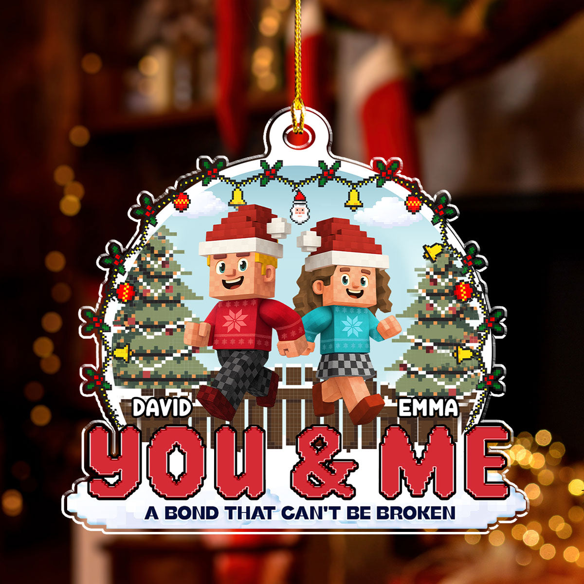 Us Against The World - Personalized Custom Acrylic Ornament