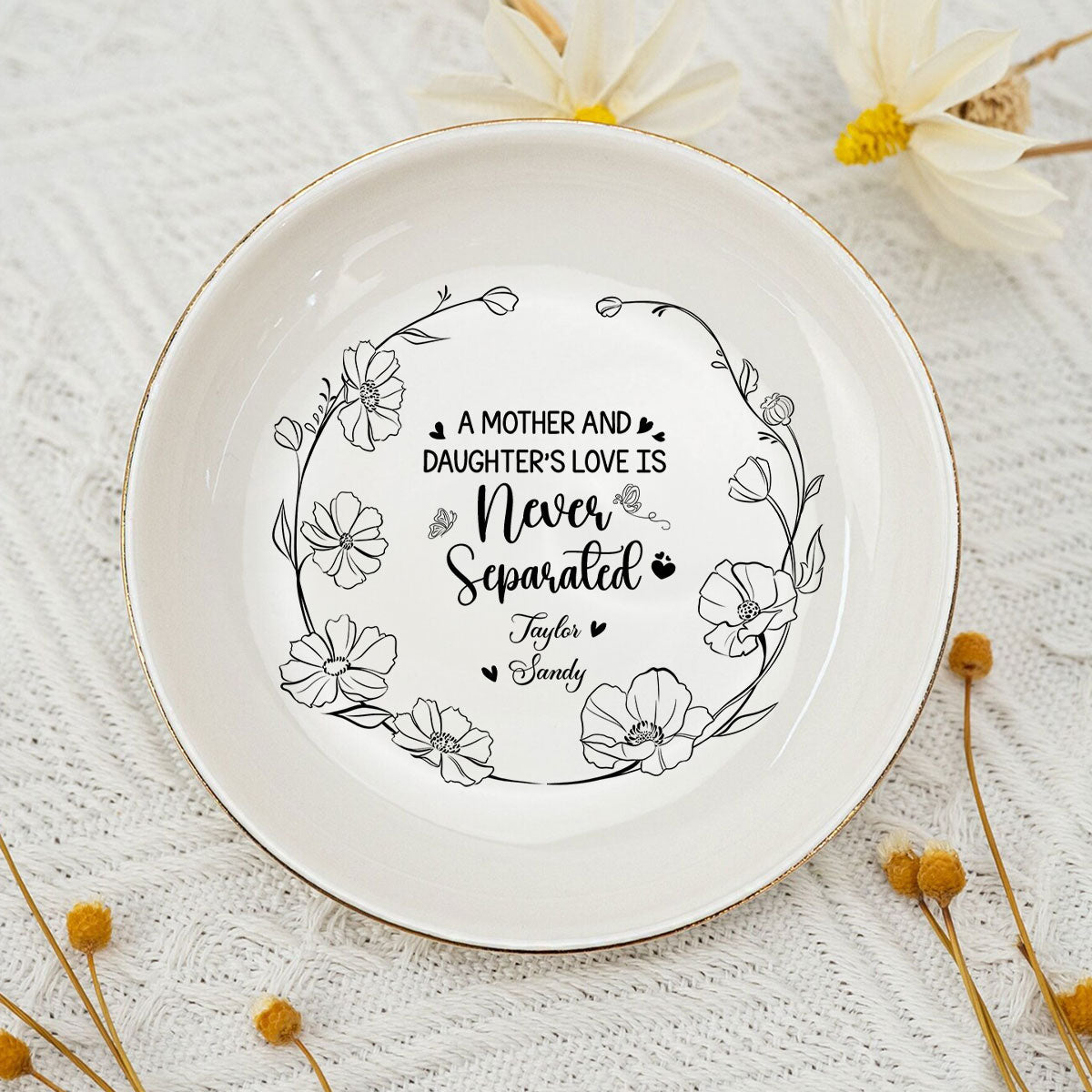 A Mother And Daughters Love - Personalized Custom Jewelry Dish