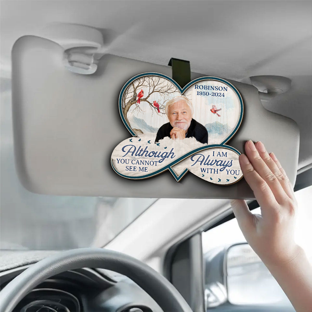 Beside me -  Personalized Custom Car Visor Clip