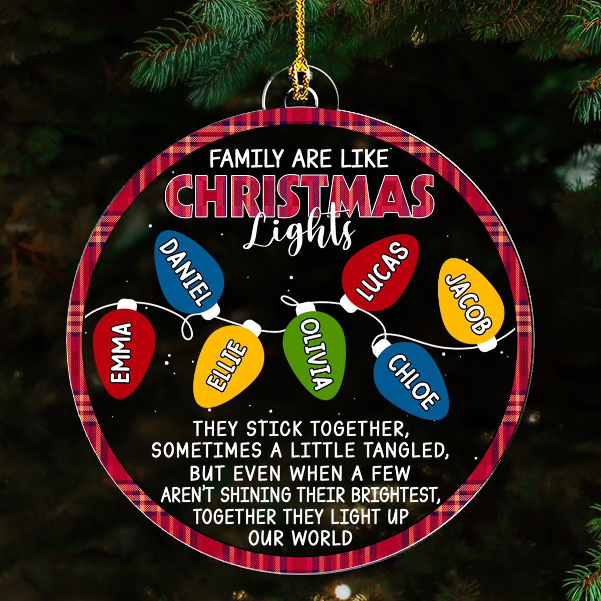 Family Lights - Personalized Custom Acrylic Ornament