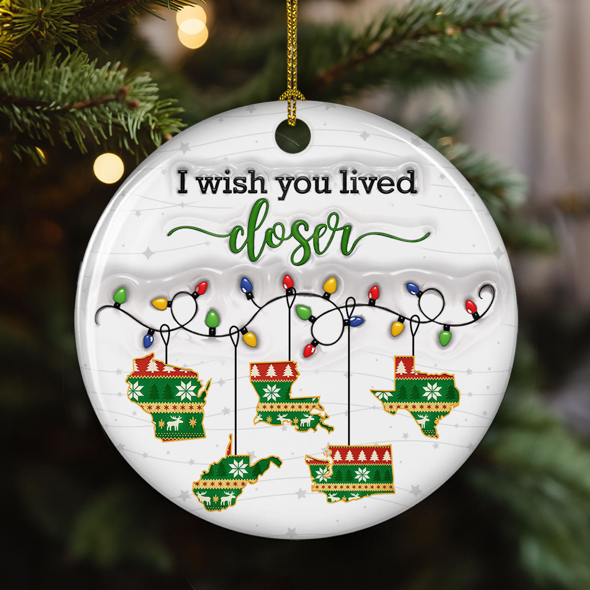 So Far From Me - Personalized Custom 3D Inflated Effect Ceramic Ornament