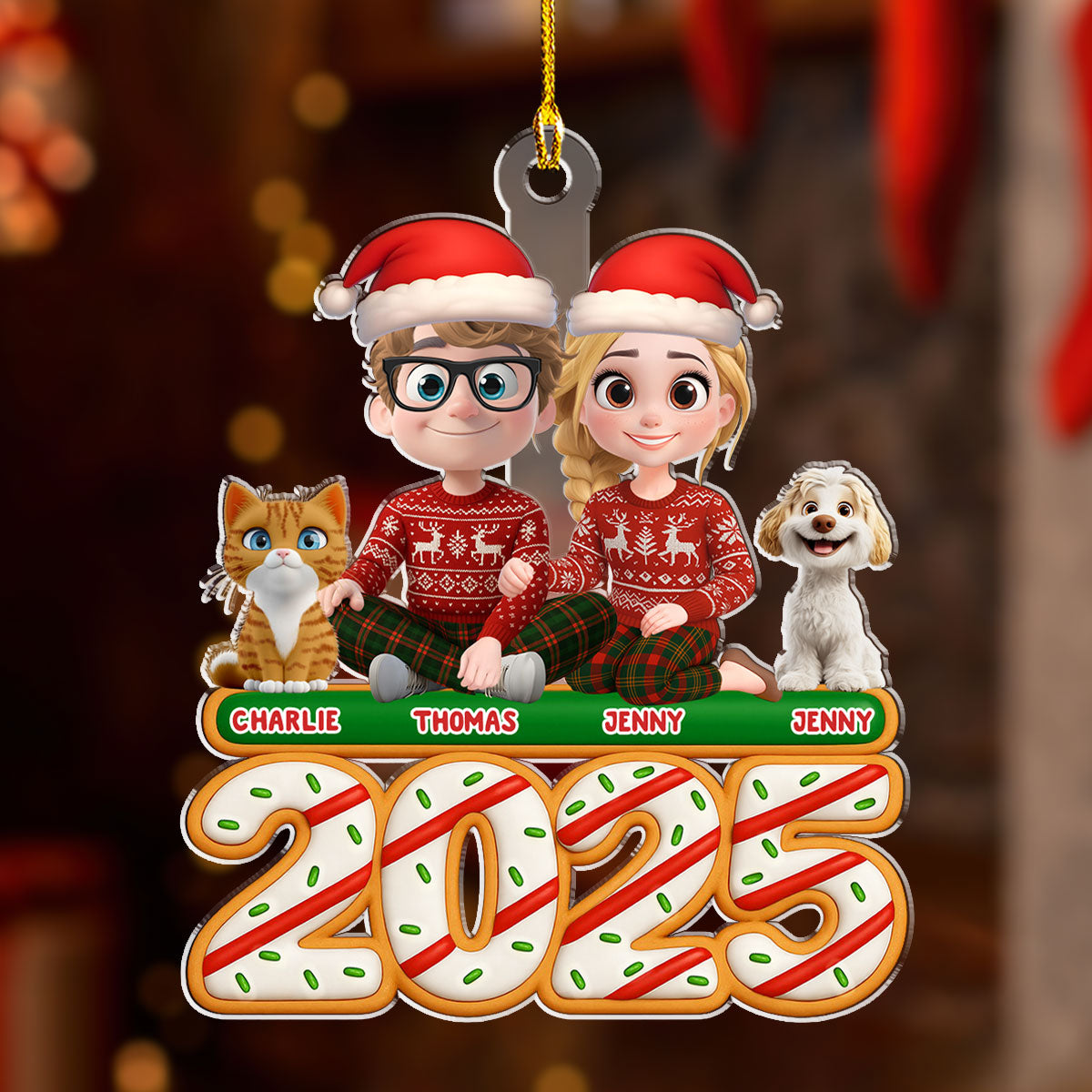 We And Our Pet Tree Cake - Personalized Custom Acrylic Ornament