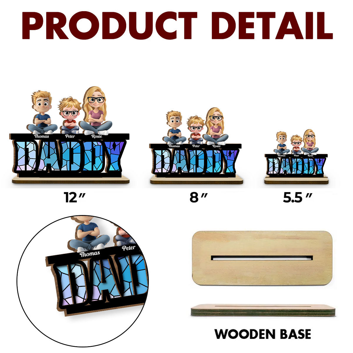 Our Father, Our Hero - Personalized Custom 2-Layer Wood Plaque With Flat Base