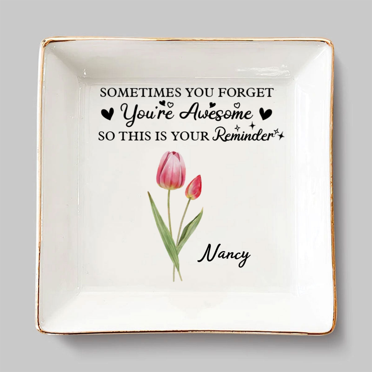 You Are Awesome - Personalized Custom Jewelry Dish
