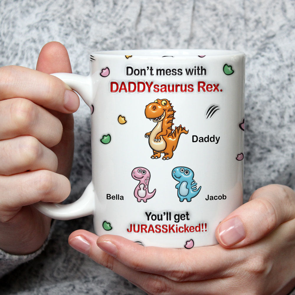 Watch Out For Grandpasaurus Rex - Personalized Custom 3D Inflated Effect Mug