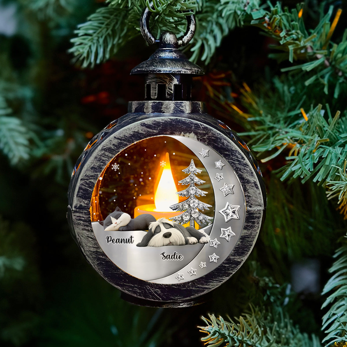 Beside My Babies - Personalized Custom 3D Effect Christmas Lantern