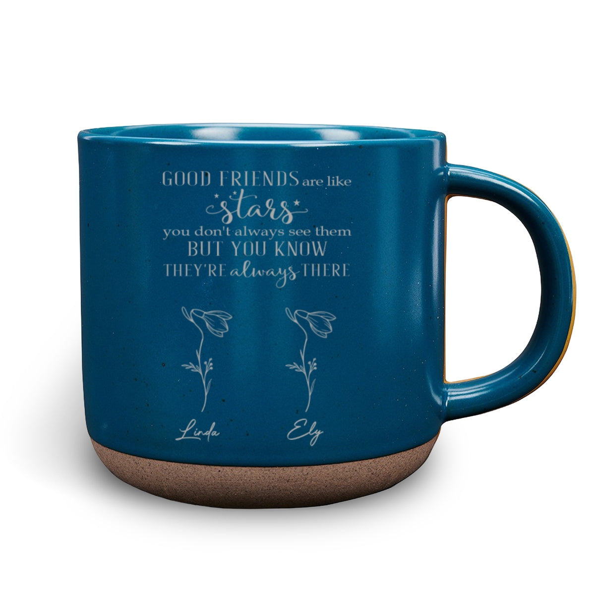 Friends Like Stars - Personalized Custom Engraved Pottery Mug