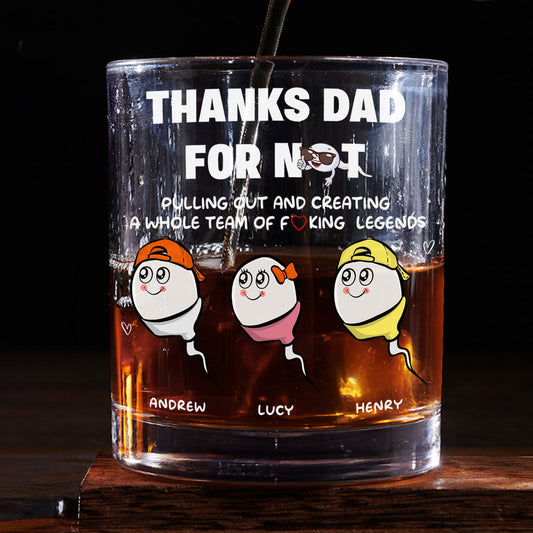 Thanks Dad For Creating A Legend - Personalized Custom Whiskey Glass