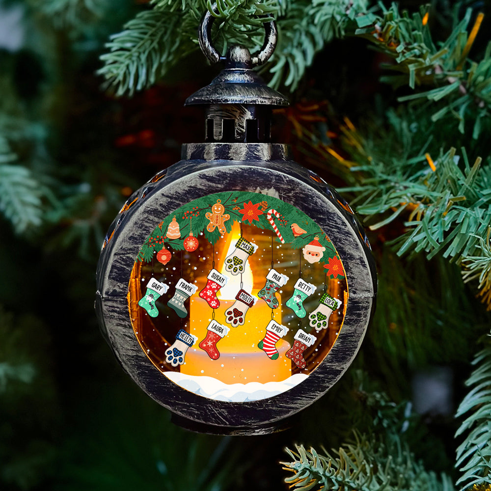 Lovely Stockings - Personalized Custom Christmas Lantern