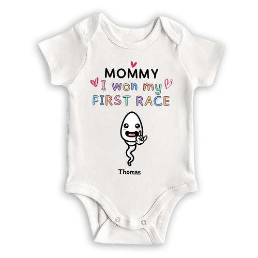 Mummy I Won First Race - Personalized Custom Baby Onesie