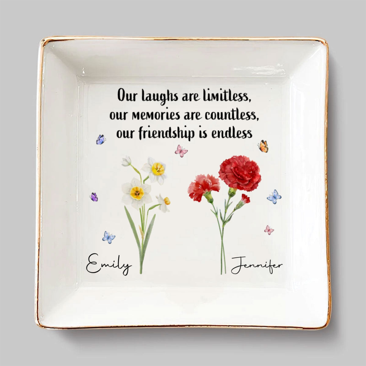 Where Flowers Bloom So Does Hope - Personalized Custom Jewelry Dish