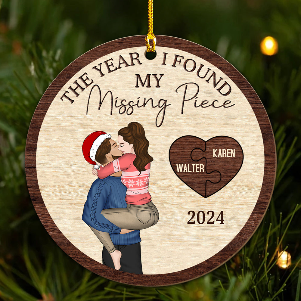 The Year I Found My Perfect Match - Personalized Custom Wood Ornament