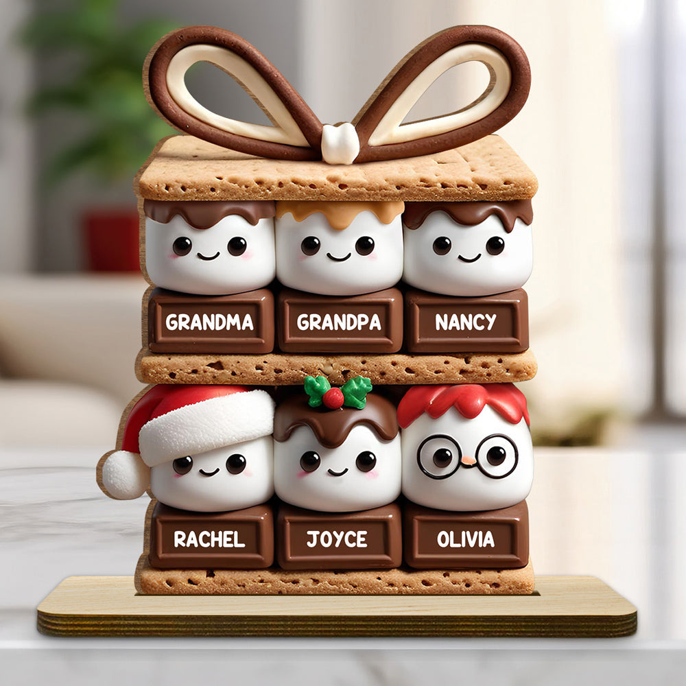 Happy Smores - Personalized Custom 2-Layer Wood Plaque With Flat Base