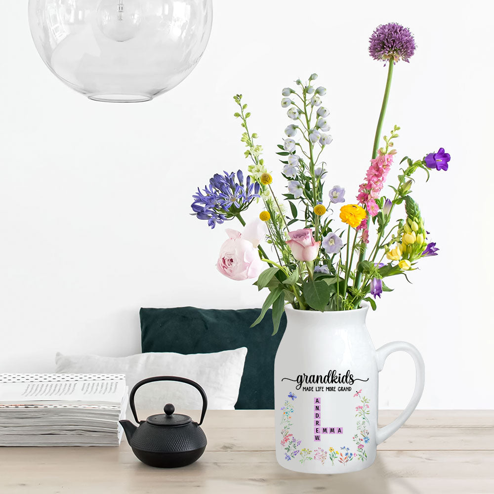 Grandkids Made Life More Grand - Personalized Custom Flower Vase