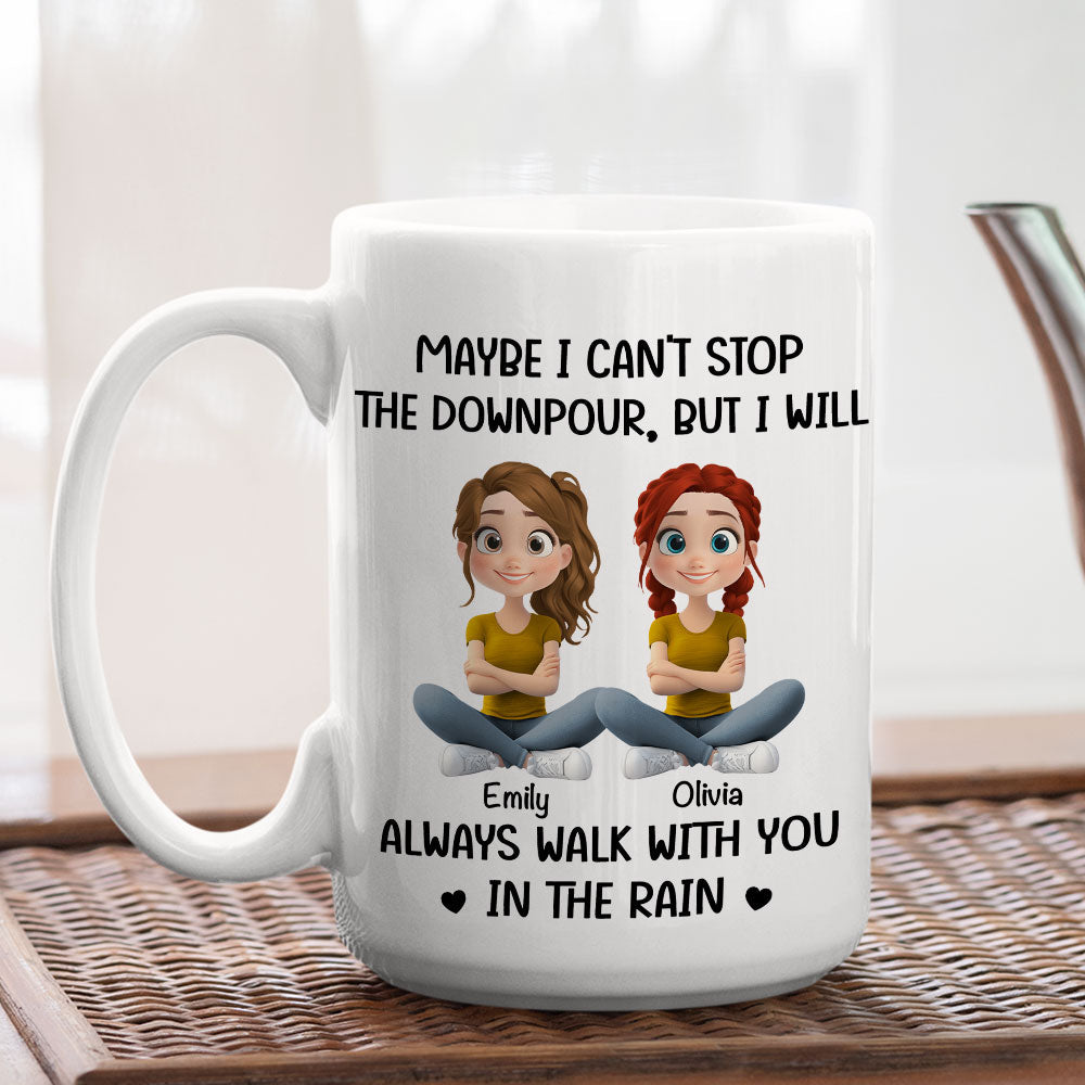 Walk With You In The Rain - Personalized Custom Coffee Mug