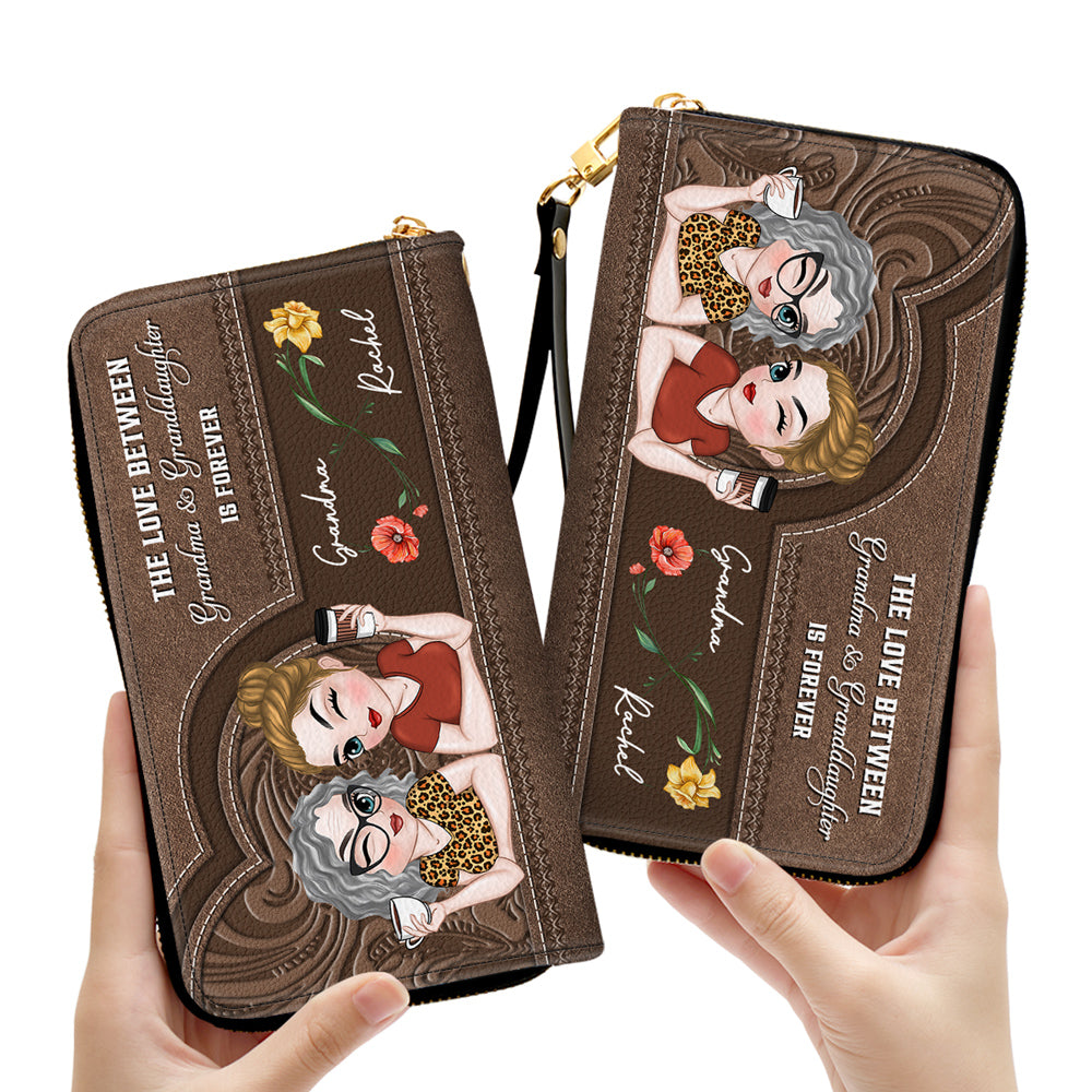 Forever Love You Grandma - Personalized Custom Leather Wallet
