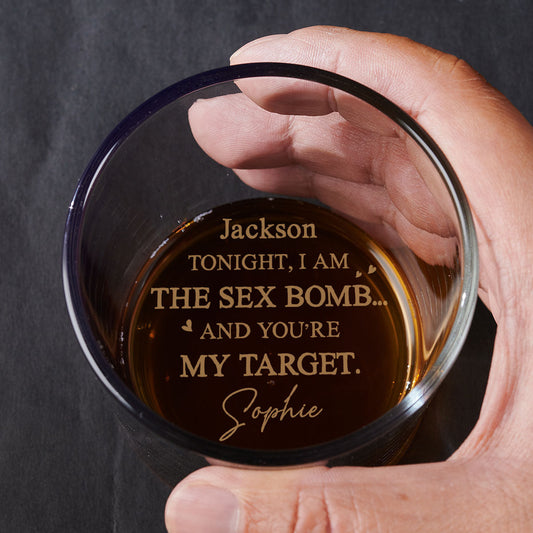 Tonight I Am Your Sexy Threat - Personalized Custom Engraved Whiskey Glass