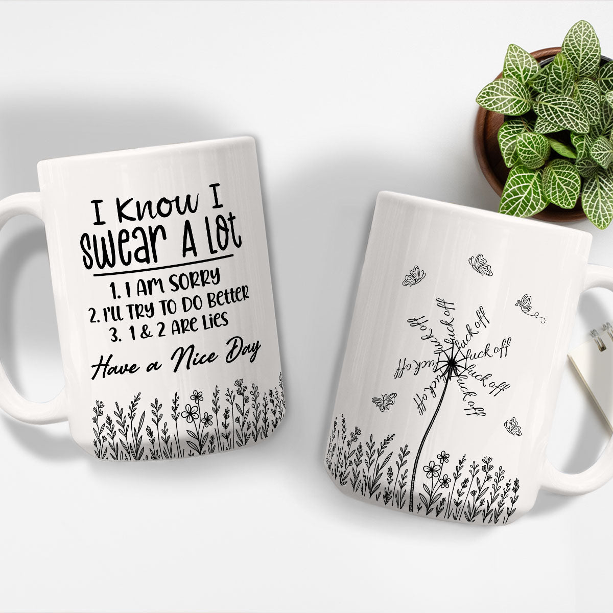 My Flowers Whisper Rude Truths - Personalized Custom Coffee Mug