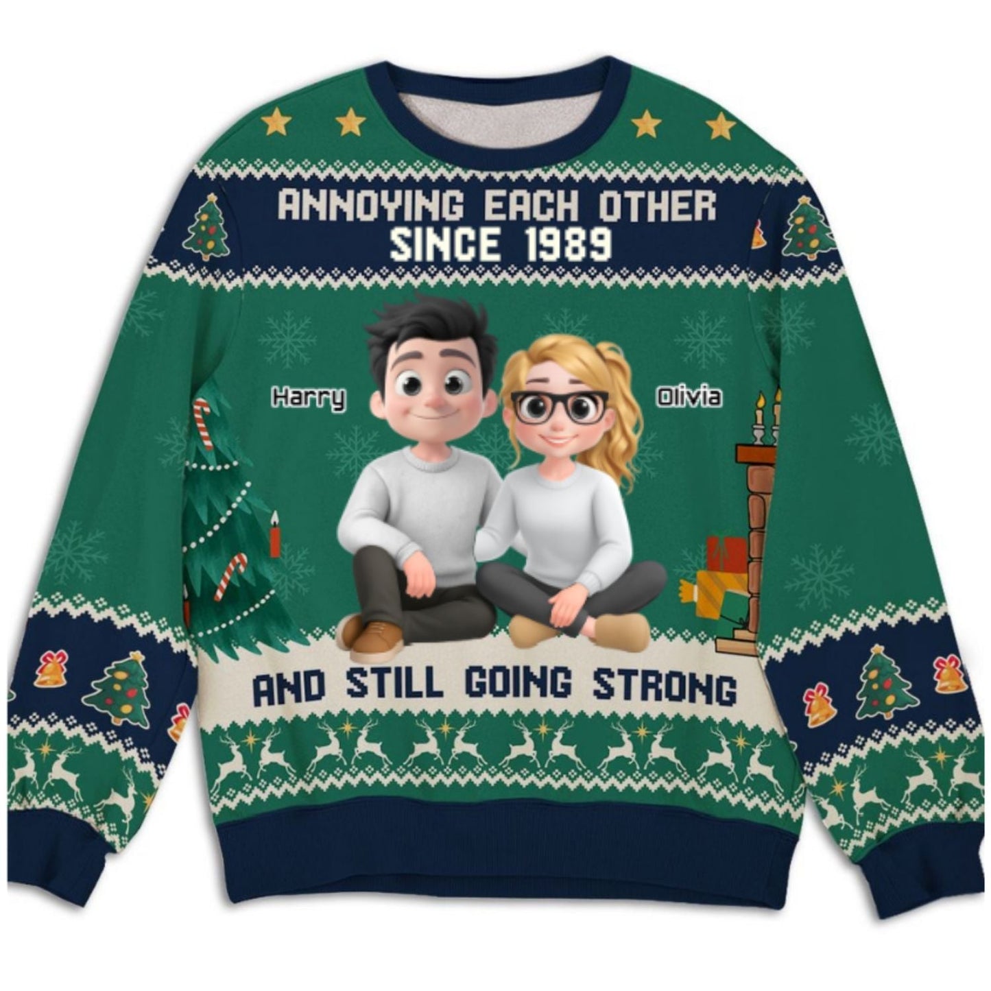 Annoying Each Other Christmas - Personalized Custom All-Over-Print Sweatshirt