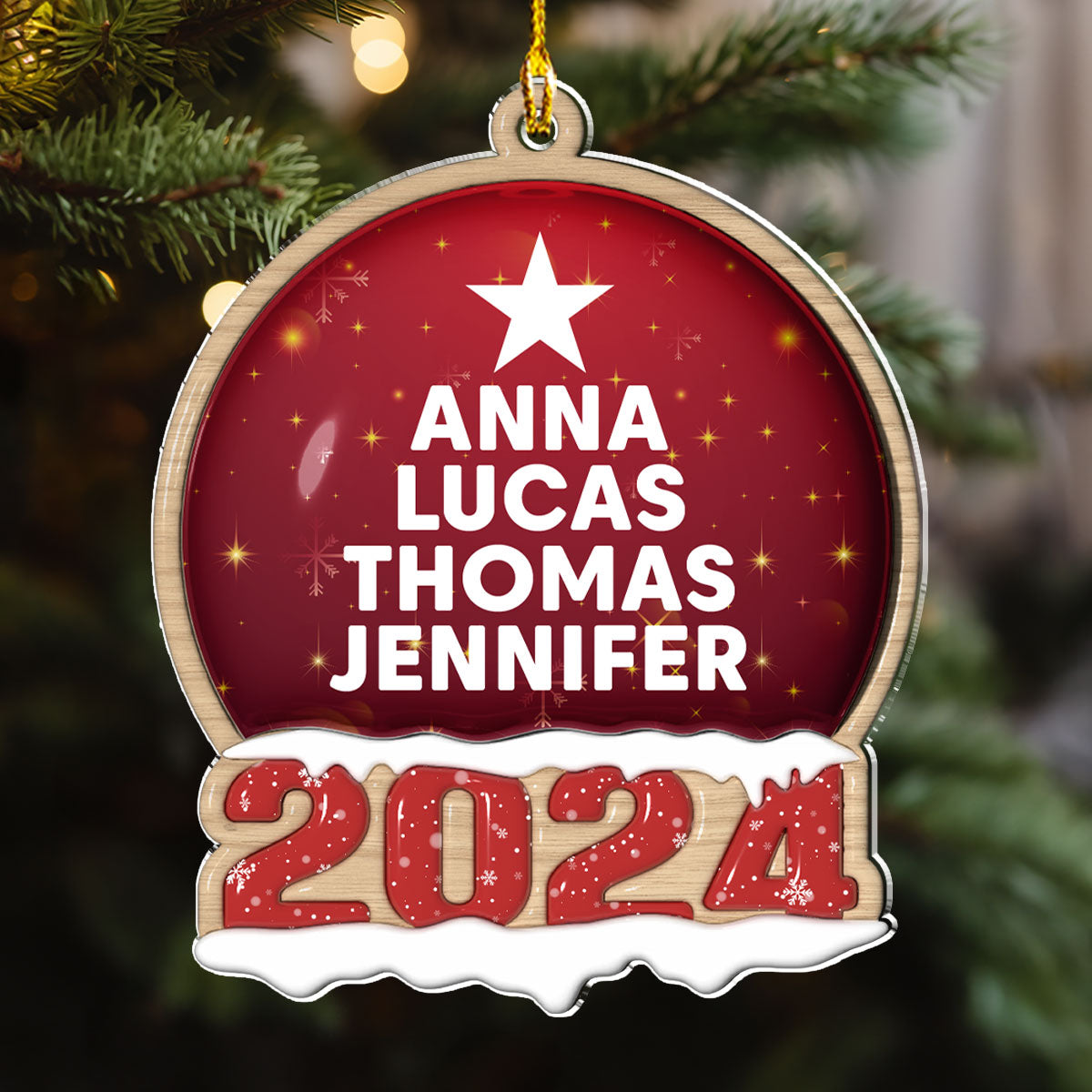 Custom Name Family - Personalized Custom 3D Inflated Effect Acrylic Ornament