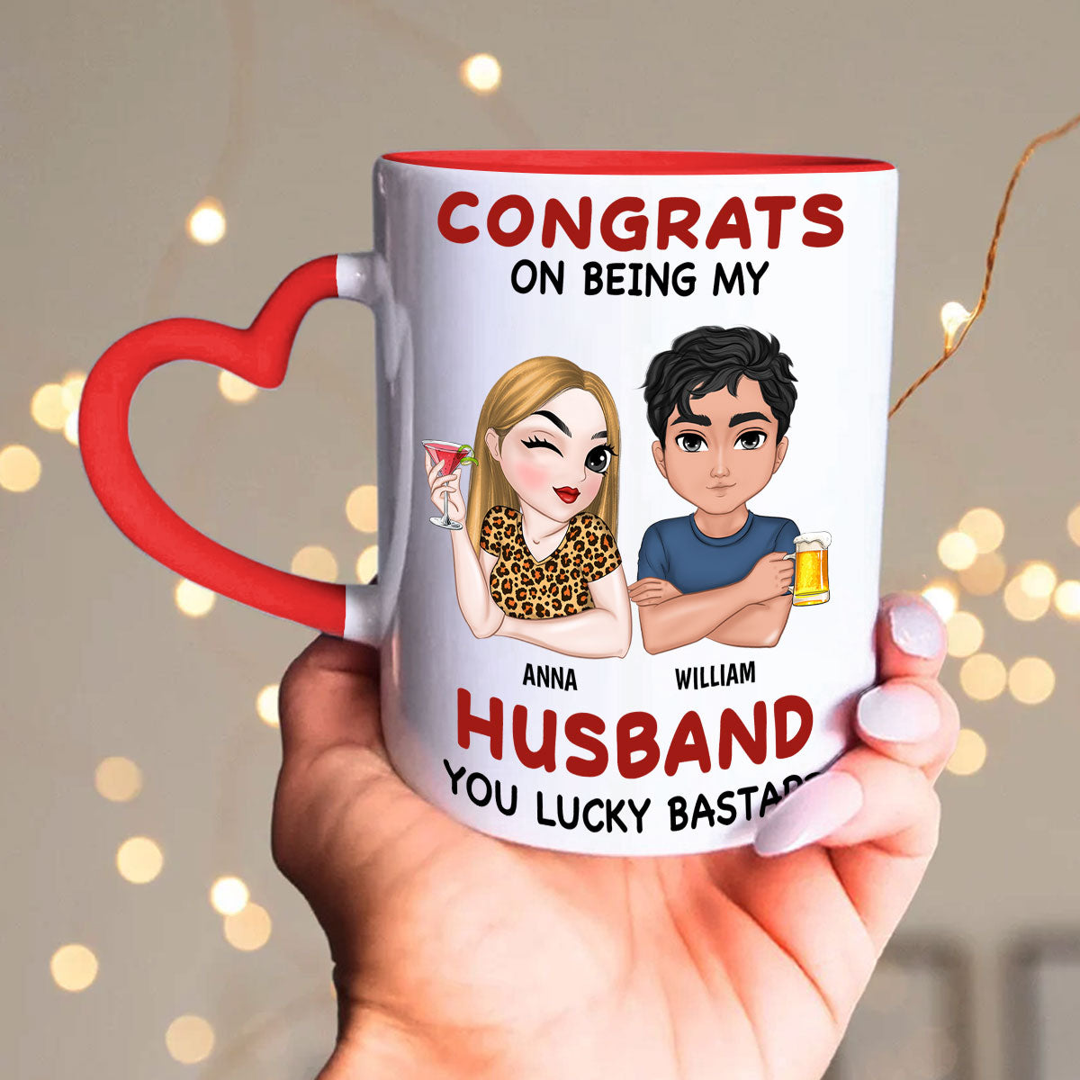 Always Love You - Personalized Custom Heart Handle Mug