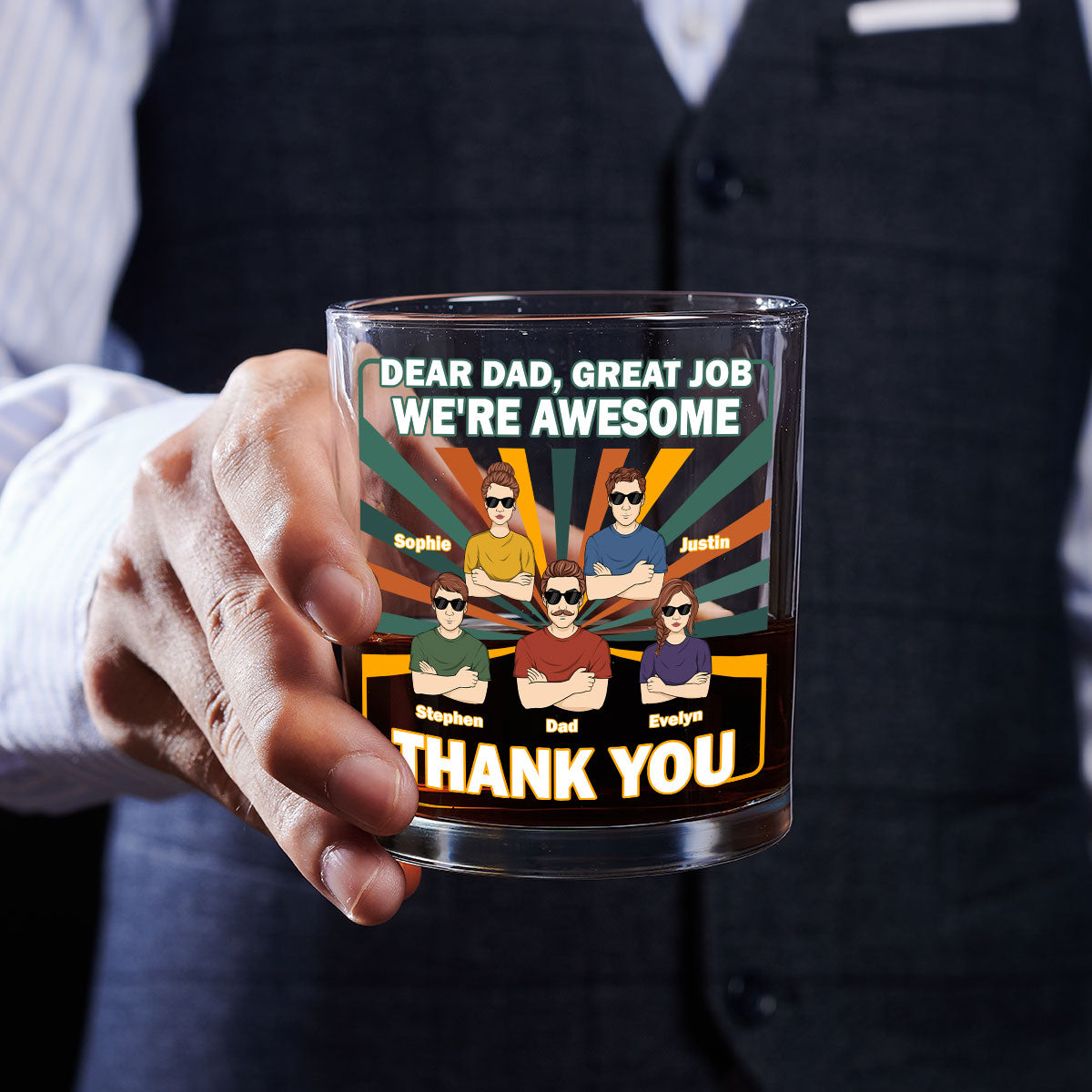 Great Daddy - Personalized Custom Whiskey Glass