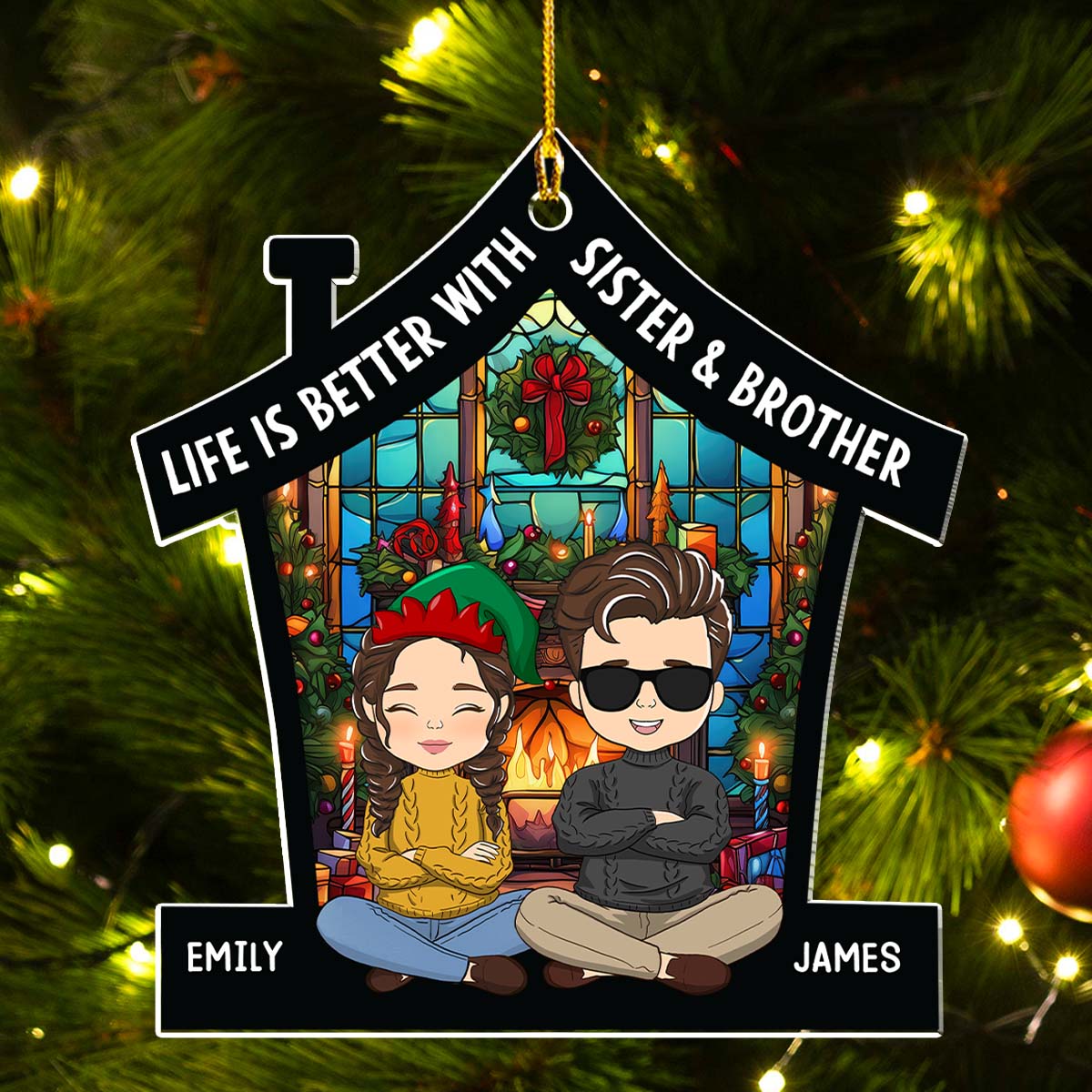 Life Is Better With Family - Personalized Custom Acrylic Ornament