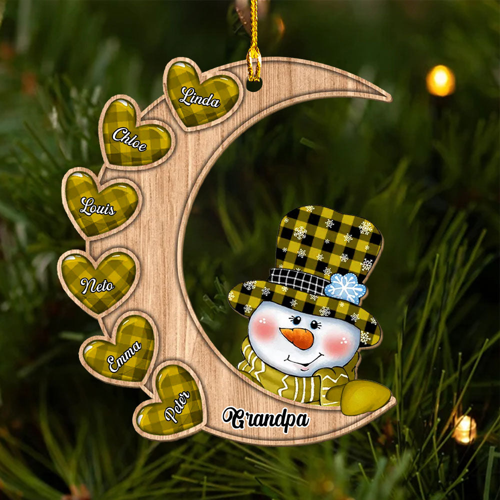 Christmas Snowman - Personalized Custom 3D Inflated Effect Wood Ornament
