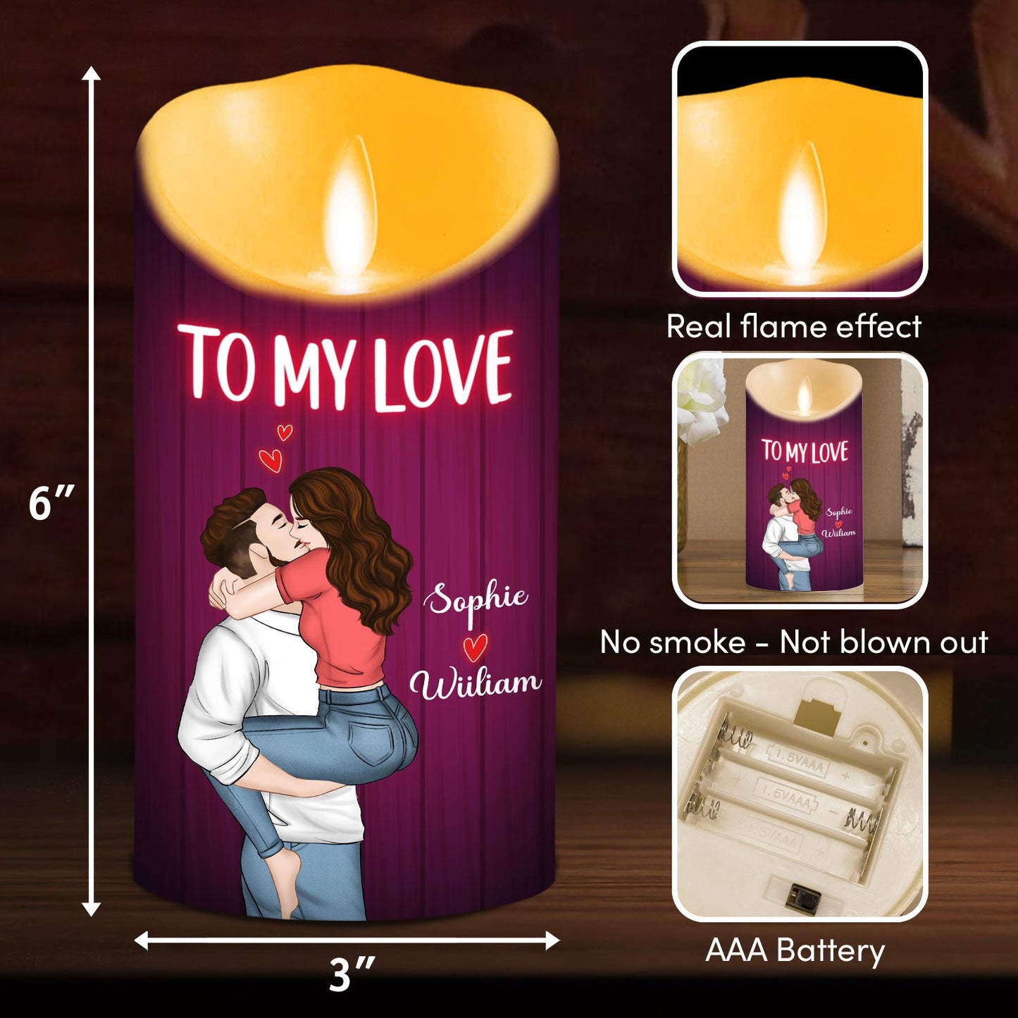 To My Love - Personalized Custom LED Candle