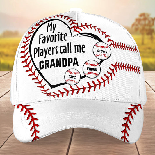 My Favorite Player Call Me Grandpa Dad - Personalized Custom Classic Cap
