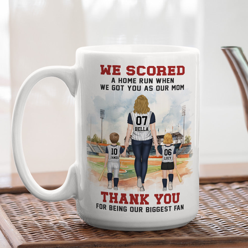 We Scored A Home Run When We Got You - Personalized Custom Coffee Mug
