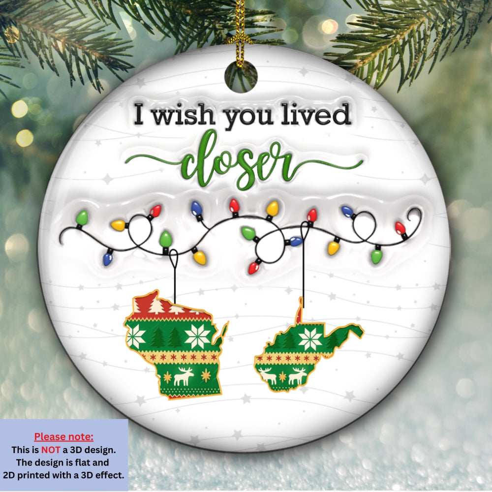 So Far From Me - Personalized Custom 3D Inflated Effect Ceramic Ornament