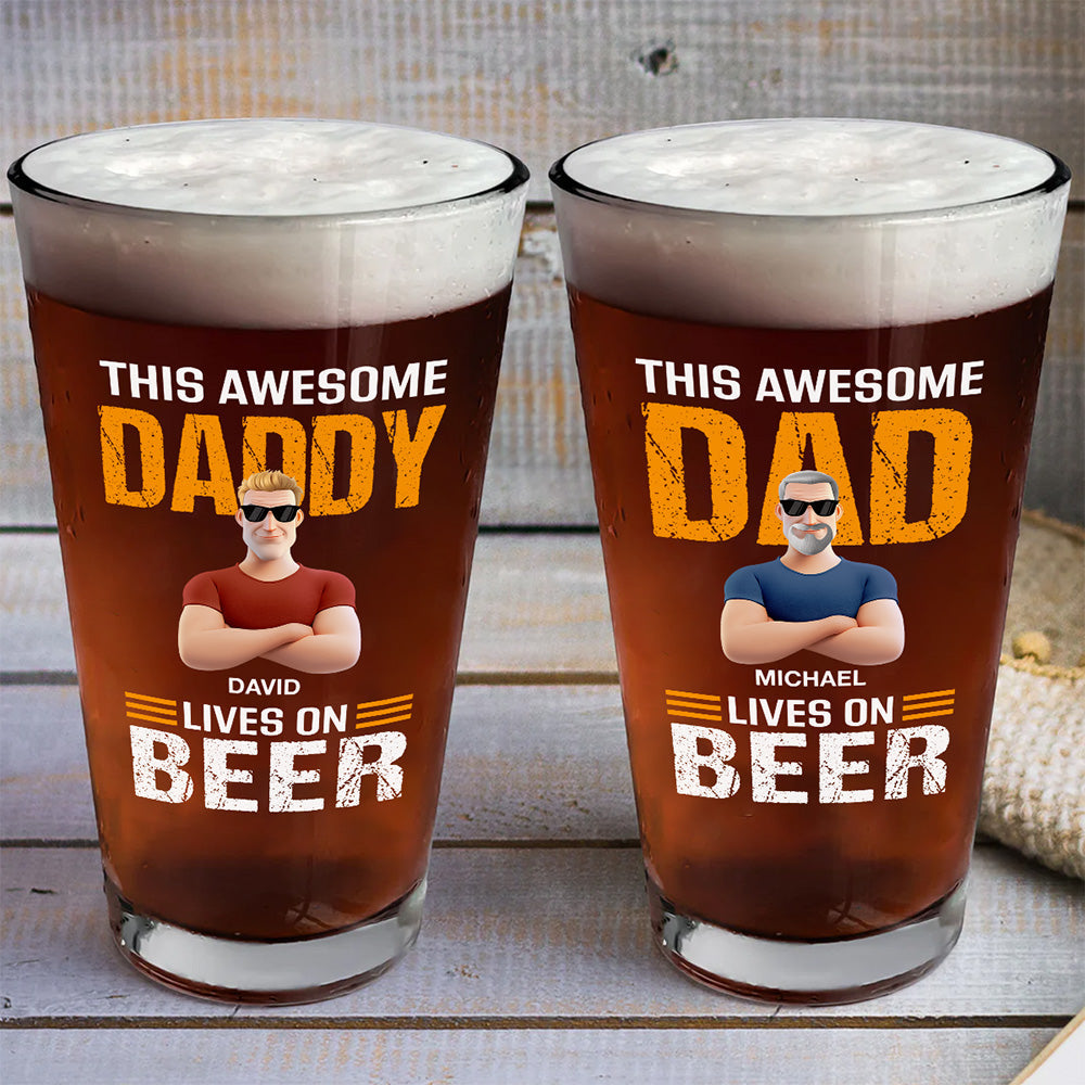 This Awesome Dad - Personalized Custom Beer Glass
