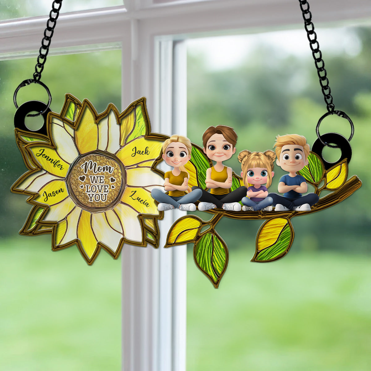 Sunflower Mom - Personalized Custom Suncatcher
