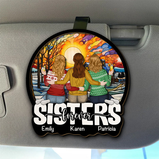 Besties Sitting Christmas - Personalized Custom Car Visor Clip
