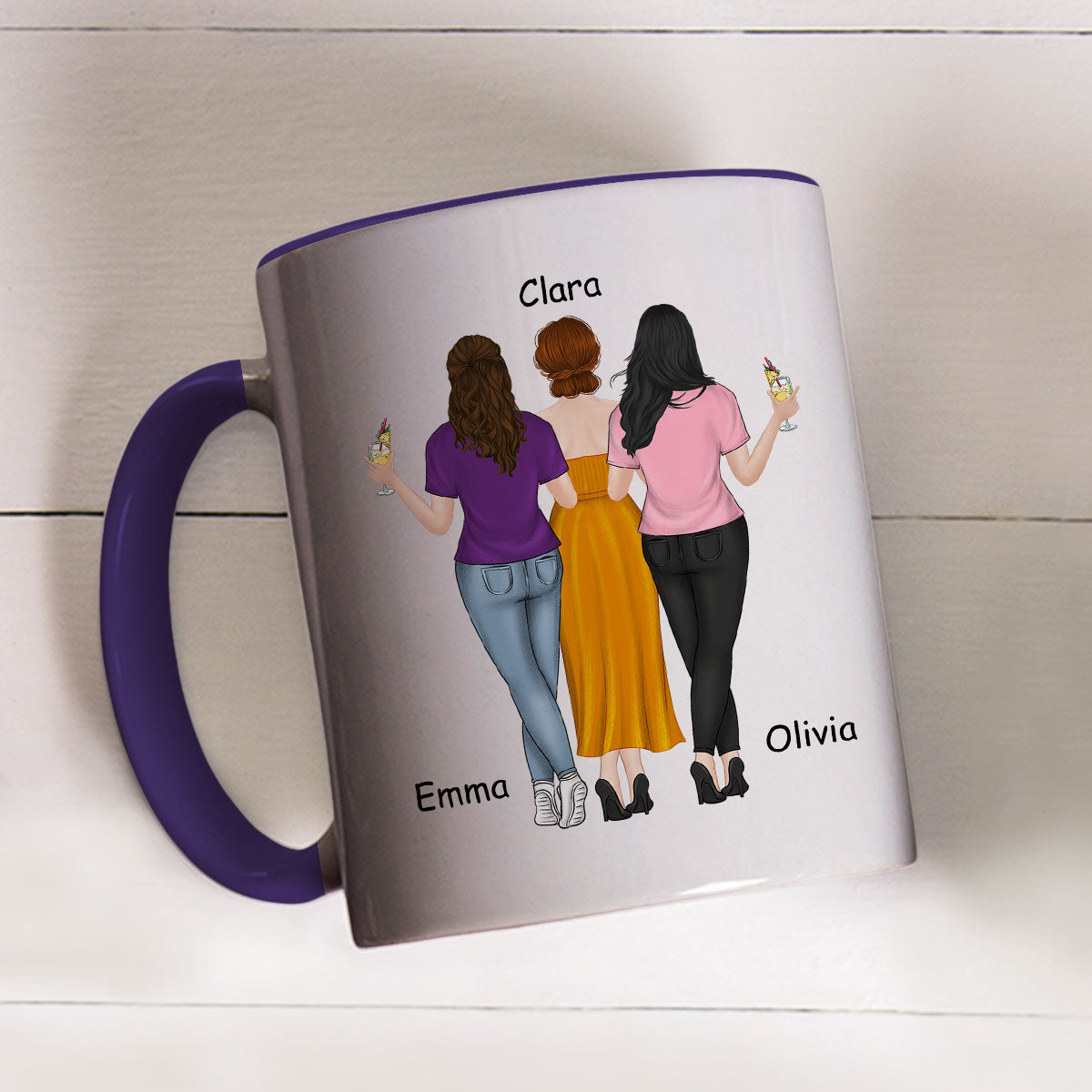 Be My Best Friends - Personalized Custom Accent Mug