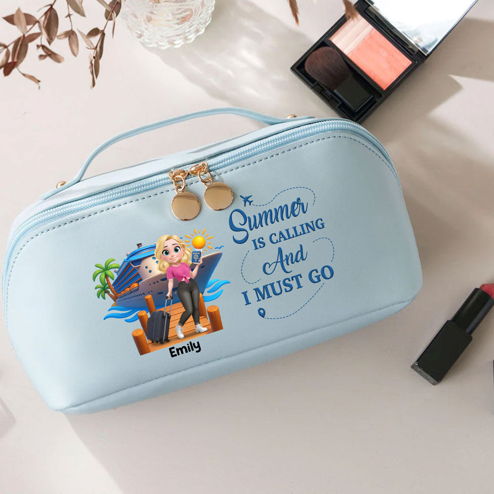 All My Cruise Crap - Personalized Custom Leather Makeup Bag