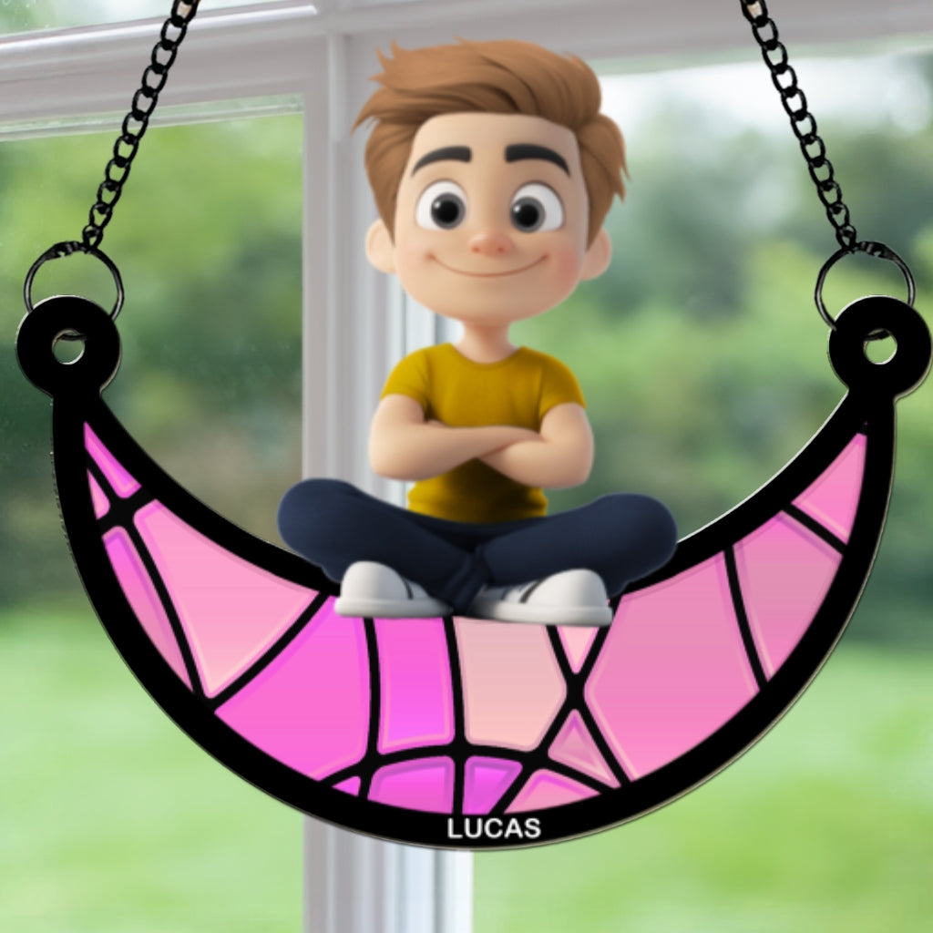 Mom We Love You To The Moon And Back - Personalized Custom Suncatcher