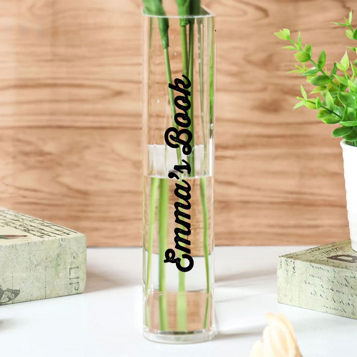 Just A Girl Loves Books - Personalized Custom Acrylic Book Vase