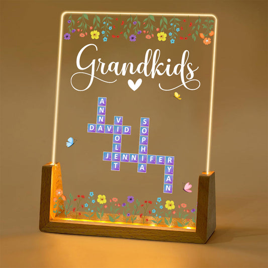 Lovely Grandkids - Personalized Custom Plaque With Walnut Base