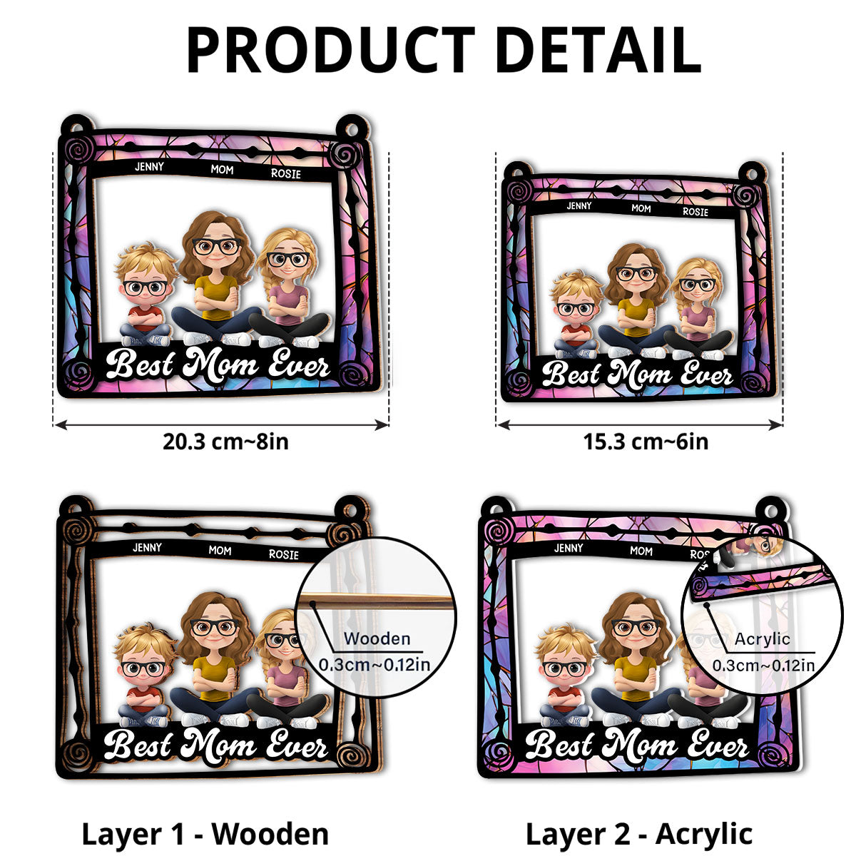 Best Gift For Best Mom - Personalized Custom Suncatcher